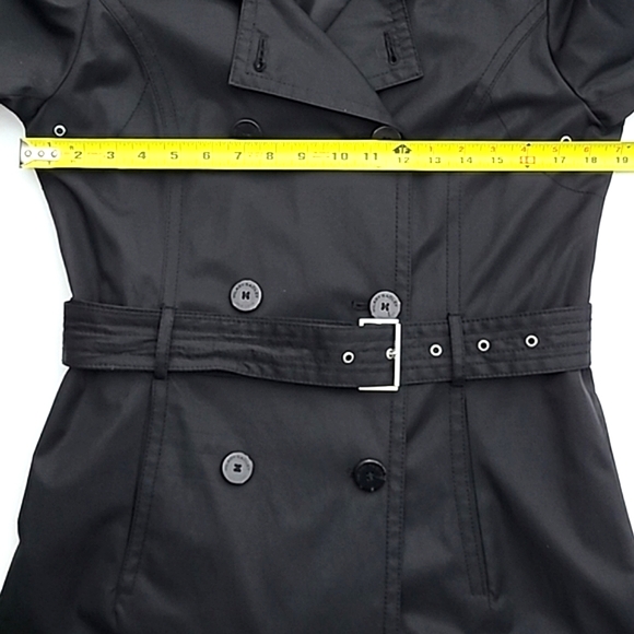 Hilary Radley Fit & Flare Trench Coat Black Size Small - Picture 9 of 16